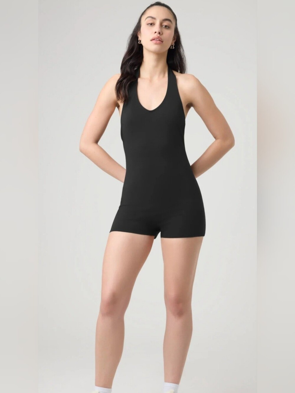 Florence By Mills- Seamless Black Scoop-Neck Shaping Romper
